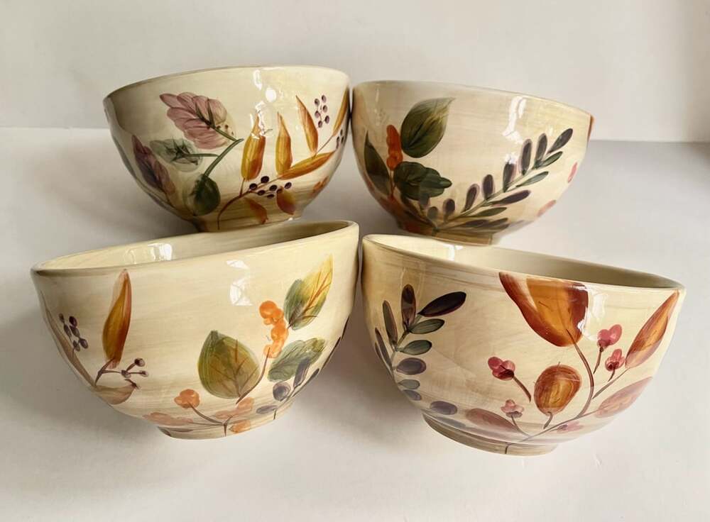 Home Trends Autumn Leaf Cereal Bowls Set of 4
